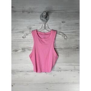Wild Fable Tank Top Womens‎ Medium Pink Ribbed Knit Cropped Sleeveless Stretch
